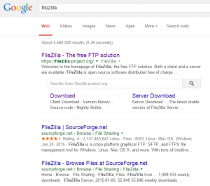 GoogleSearchFileZilla